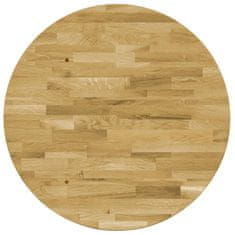 Vidaxl Površina za mizo trden hrastov les okrogla 44 mm 700 mm