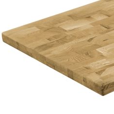 shumee Površina za mizo trden hrastov les pravokotna 44 mm 140x60 cm