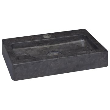 Vidaxl Umivalnik črn 38x24x6,5 cm marmor