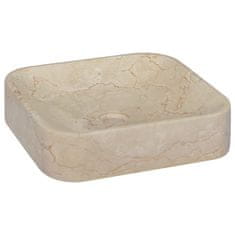 Vidaxl Umivalnik krem 40x40x10 cm marmor