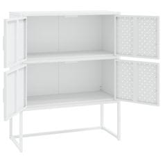 Vidaxl Visoka omarica bela 80x35x100 cm jeklo