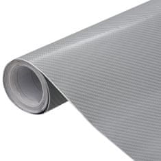 shumee vidaXL Folija za avto 2 kosa 4D srebrna 100x150 cm