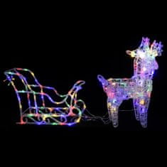 shumee Božični jeleni s sanmi 320 LED lučk iz akrila