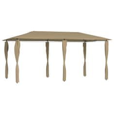 Vidaxl Paviljon s stranico 3x6x2,6 m taupe 160 g/m2