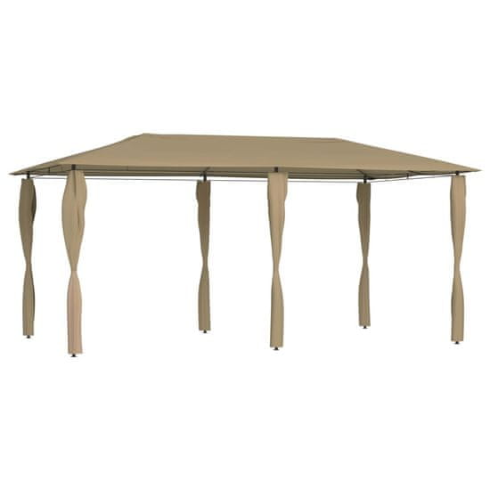 Vidaxl Paviljon s stranico 3x6x2,6 m taupe 160 g/m2