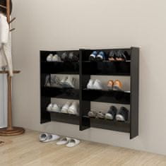 Vidaxl Stenska omara za čevlje 2 kosa črna 60x18x90 cm iverna plošča