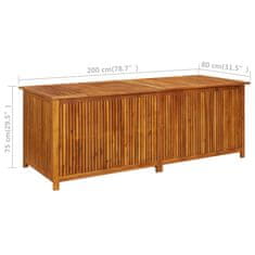 Vidaxl Vrtna škatla za shranjevanje 200x80x75 cm trden akacijev les