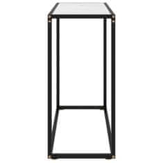 Vidaxl Konzolna mizica bela 80x35x75 cm kaljeno steklo