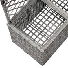 Vidaxl Visoka greda z oporno mrežo in 2 loncema 58x30x107 cm siva