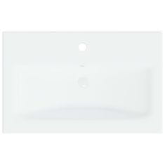 Vidaxl Vgradni umivalnik s pipo 61x39x18 cm keramičen bel