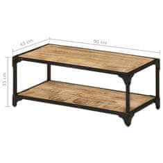 Vidaxl Klubska mizica 90x45x35 cm trden robusten mangov les