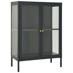 Vidaxl Stranska omarica antracitna 75x35x105 cm jeklo in steklo