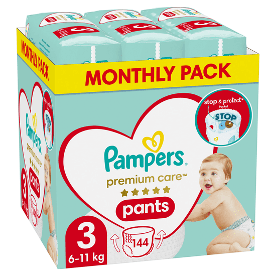 Pampers Premium Care hlačne plenice, vel. 3 (144 kosov)