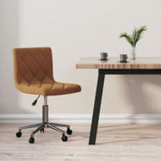 shumee Obračalni pisarniški stol, rjav, oblazinjen z žametom