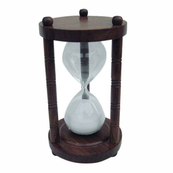 Bashan Ura - Peščena ura, les, steklo, meri 30 min., višina 18cm, Ø: 10 cm