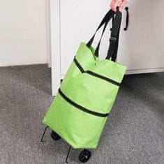 Netscroll Zložljiva nakupovalna torba s kolesi, ter modni dodatek v enem, odlična tudi za na plažo, prostornina 23L, vodoodporna, zložljiva kolesca, odebeljeno dno, ShoppingBag