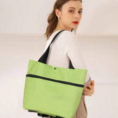 Netscroll Zložljiva nakupovalna torba s kolesi, ter modni dodatek v enem, odlična tudi za na plažo, prostornina 23L, vodoodporna, zložljiva kolesca, odebeljeno dno, ShoppingBag