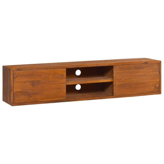 Vidaxl Stenska TV omarica 135x30x30 cm trdna tikovina