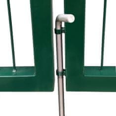 shumee Vrata za vrtno ograjo s stebrički 350x100 cm jeklo zelena