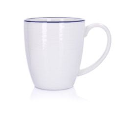 DUKA Krog Vrč 400 Ml Porcelan Bela Mornarsko Modra