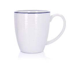 DUKA Krog Vrč 400 Ml Porcelan Bela Mornarsko Modra