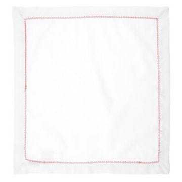 DUKA Riviera Kvadratni Prtiček 42X42 Cm Bela Rdeča Bombaž