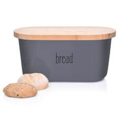 DUKA KUHINJA Kruh z desko za rezanje 37x21x17 cm melamin siva