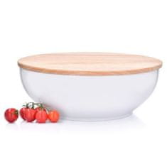 DUKA Skleda Za Solato S Pokrovom Warewood 30X10 Cm Beli Porcelan Les