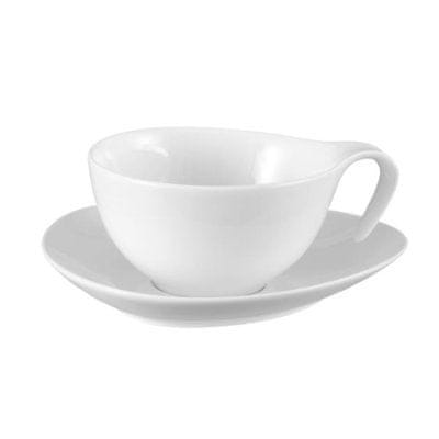 DUKA Time Skodelica S Podstavkom 150 Ml Iz Belega Porcelana