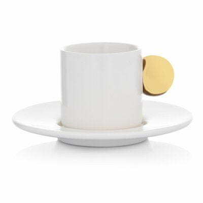 DUKA Skodelica Za Espresso S Podstavkom Ora 90 Ml Iz Bele Glinene Posode