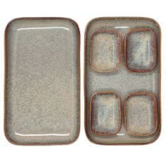 DUKA Set za suši za 2 osebi THORA 6 kosov iz rjave keramike