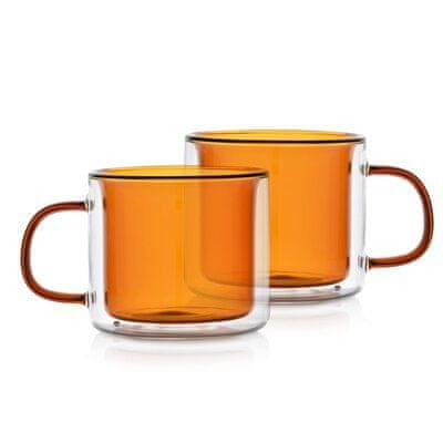 DUKA Farg Kozarci Za Kavo In Čaj 2 Kosa. 250 Ml Jantarnega Kozarca
