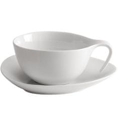 DUKA Time Skodelica S Podstavkom 350 Ml Iz Belega Porcelana