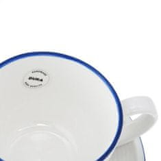 DUKA 420 Ml Krog Skodelica S Podstavkom Modro Bel Porcelan