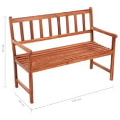 Vidaxl Vrtna klop z blazino 120 cm trden akacijev les