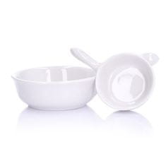 DUKA Dip Posoda Z Ročajem 15 Cm Iz Belega Porcelana