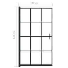 shumee Tuš kabina ESG 80x140 cm črna