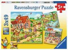 Ravensburger Puzzle Počitnice na podeželju 3x49 kosov