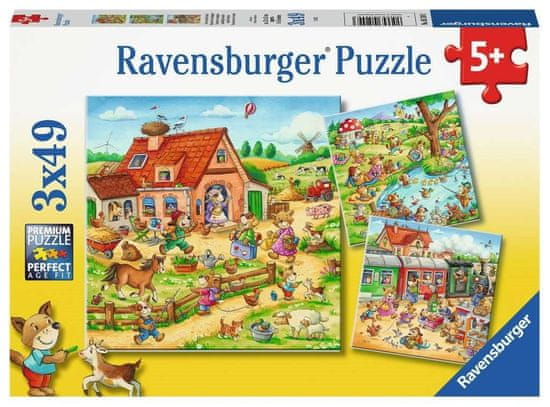 Ravensburger Puzzle Počitnice na podeželju 3x49 kosov