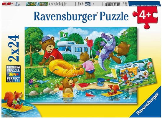 Ravensburger Puzzle Bear družina kampira 2x24 kosov