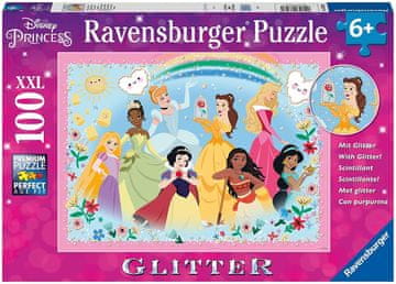 Ravensburger Bleščeča sestavljanka Disneyjeve princese: Močna, lepa in neverjetno pogumna XXL 100 kosov