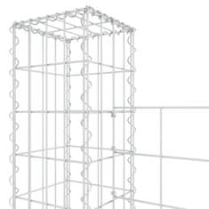 Vidaxl Gabion košara U-oblike s 7 stebri železo 740x20x200 cm
