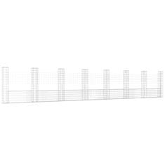 Vidaxl Gabion košara U-oblike z 8 stebri železo 860x20x150 cm