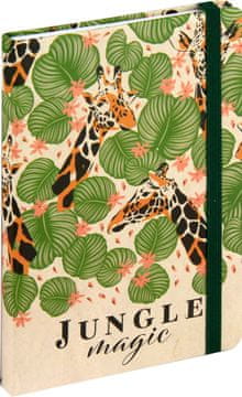 nb grafo Notes A6 črte trde platnice, 96 listov, z elastiko, 0750.11, Jungle Tiger žirafa