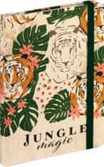 nb grafo Notes A6 črte trde platnice, 96 listov, z elastiko, 0750.01, Jungle Tiger zelen