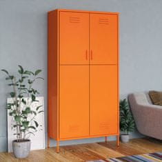 Greatstore Garderobna omara oranžna 90x50x180 cm jeklo