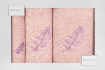 Eurofirany Komplet brisač 3 30X50 cm, 50X90 cm, 70X140 cm roza
