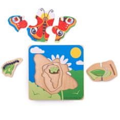 Bigjigs Toys Vstavite sestavljanko Življenjski cikli metuljev