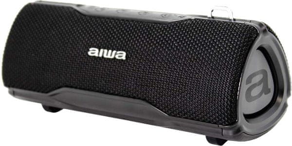 stilski prenosni zvočnik aiwa bst-500 bluetooth aux in vhod vodoodporen ip67 funkcija prostoročnega telefoniranja mikrofon zanka baterija 2000 mah življenjska doba baterije 8 h na polnjenje