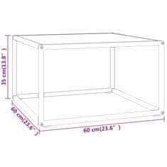 Vidaxl Čajna mizica črna z belim marmornim steklom 60x60x35 cm